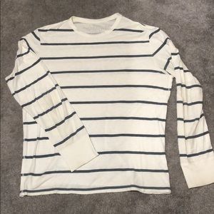 American Eagle white/navy striped long sleeve tee